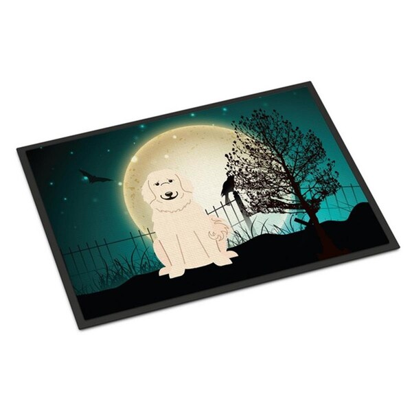 Carolines Treasures Halloween Scary Great Pyrenese Indoor or Outdoor Mat, 18 x 0.25 x 27 in. BB2273MAT - main